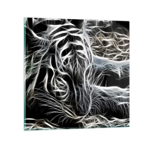 Impression sur verre - Image sur verre - Une étude de la légèreté du chat - 70x70 cm