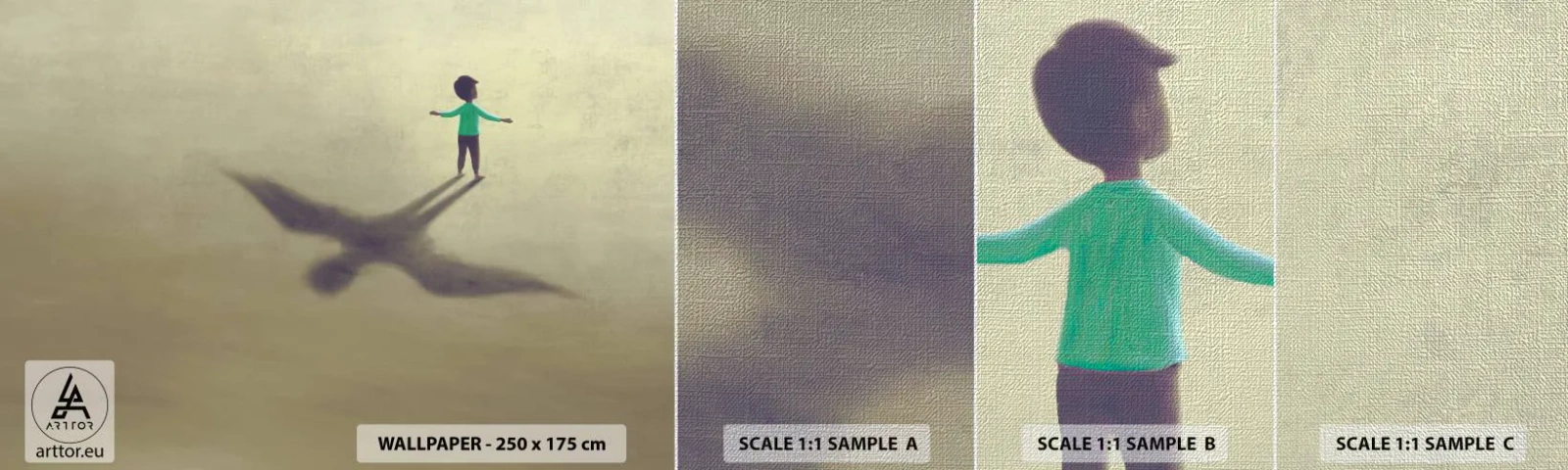 Échantillon de Papier Peint Premium Canvas - Héros du futur - Abstraction, Fantaisie, Morceau - 100x30 cm