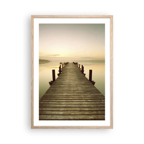 Affiche dans un chêne clair - Poster - L'aube, les premières lueurs, le jour - 50x70 cm