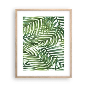 Affiche dans un chêne clair - Poster - Sous la canopée verte - 40x50 cm