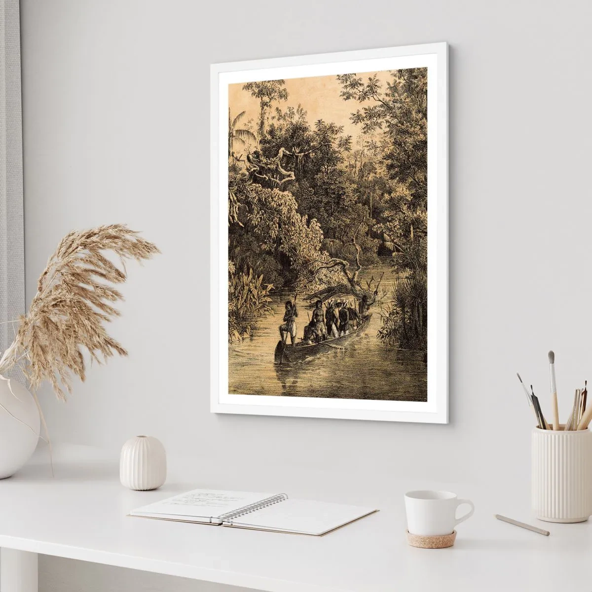 Affiche dans un cadre blanc - Poster - Expédition à la source - 40x50 cm