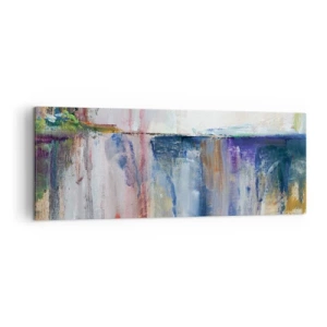 Impression sur toile - Image sur toile - Une composition abstraite de couleurs avec un effet de reflet sur la toile. - 140x50cm - Impressions et associations colorées - Décoration murale moderne pour le salon et la chambre ARTTOR
