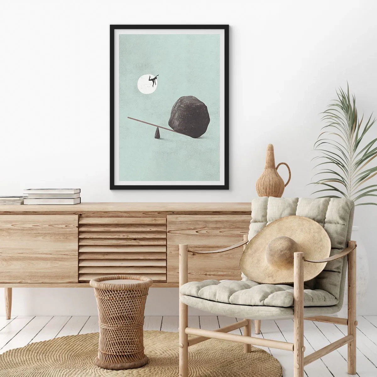 Affiche dans un cadre noir - Poster - Réalisation de ses rêves - 70x100 cm