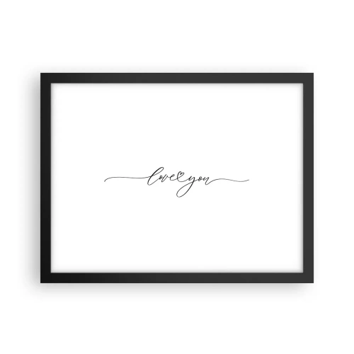 Affiche dans un cadre noir - Poster - Noir sur blanc - 40x30 cm