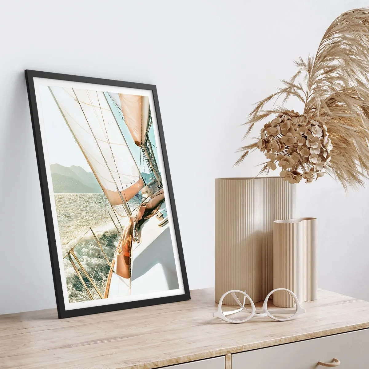 Affiche dans un cadre noir - Poster - Toutes voiles dehors - 61x91 cm