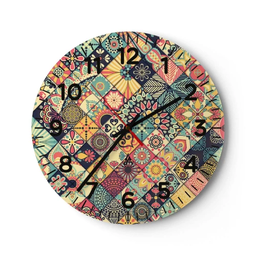Horloge murale - Pendule murale - Ambiance marocaine - 30x30 cm