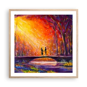 Affiche dans un chêne clair - Poster - Le ciel les aime aussi - 60x60 cm