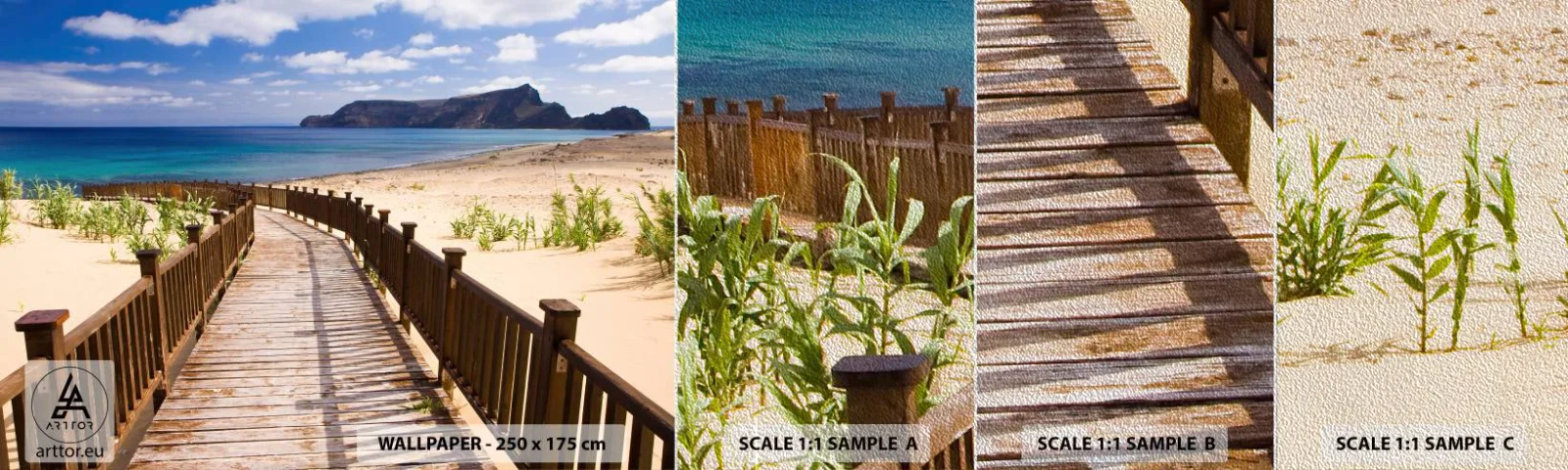 Échantillon de Papier Peint Premium Sand - Emmène-moi dans les îles du bonheur - Paysage, Plage, Madère - 100x30 cm