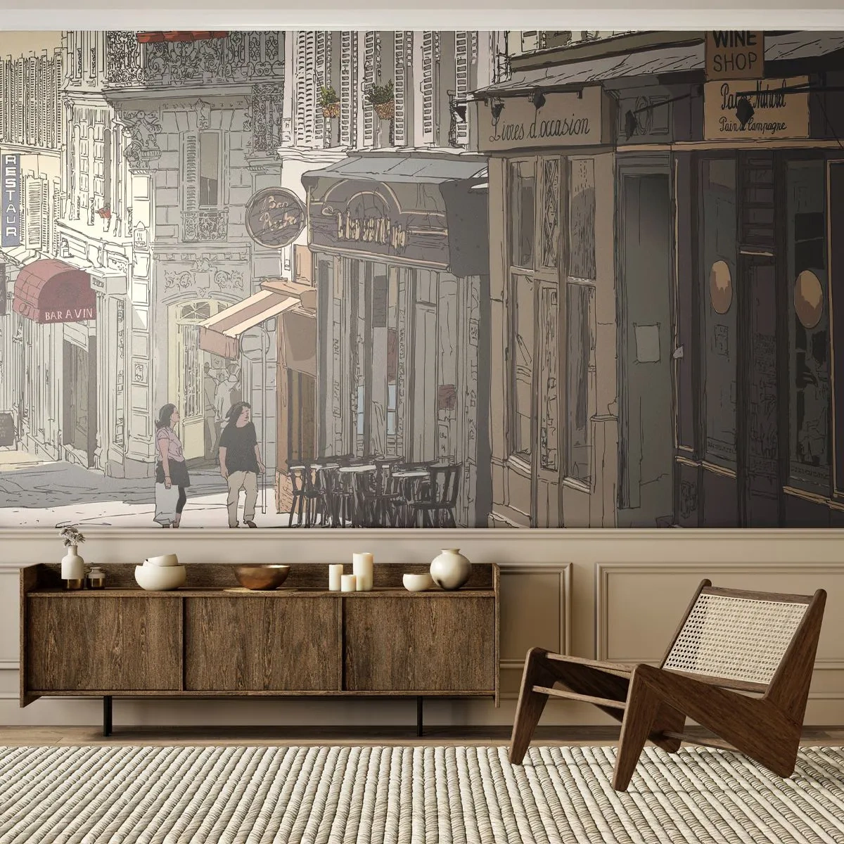 Papier Peint Photo Premium Canvas - Joie de la ville - Architecture, Ville, Paris - 150x105 cm