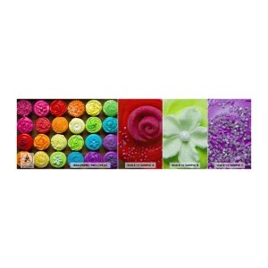 Échantillon de Papier Peint Premium Canvas - Tous différents - tous délicieux - La gastronomie, biscuits colorés, 3D - 100x30 cm