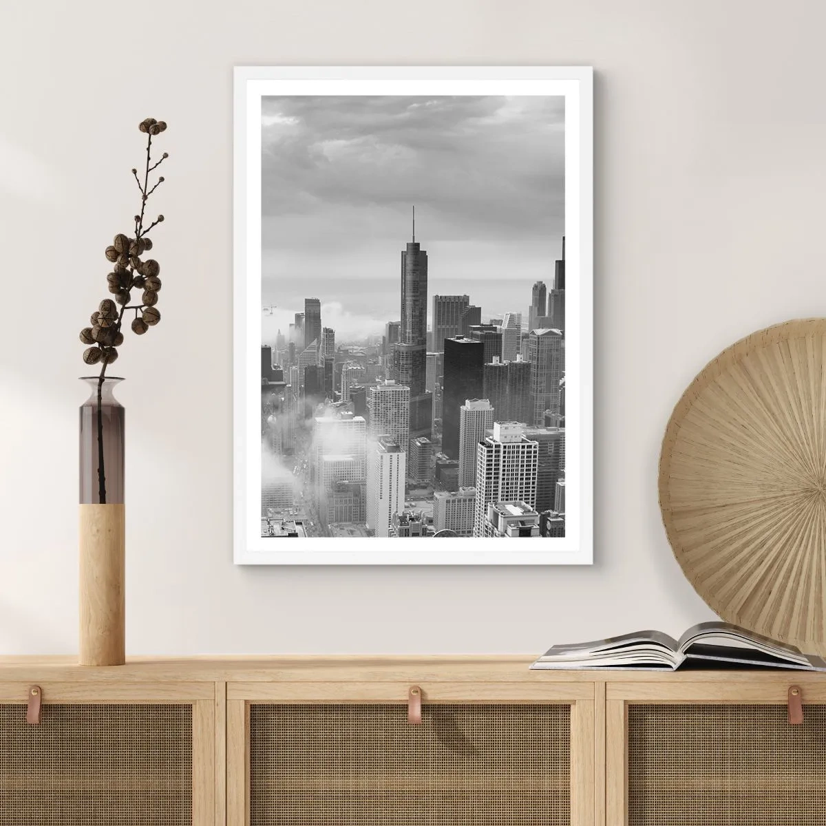 Affiche dans un cadre blanc - Poster - Paysage américain - 50x70 cm