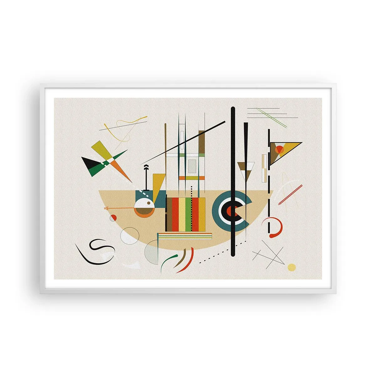 Affiche dans un cadre blanc - Poster - Et le monde s’amuse - 100x70 cm