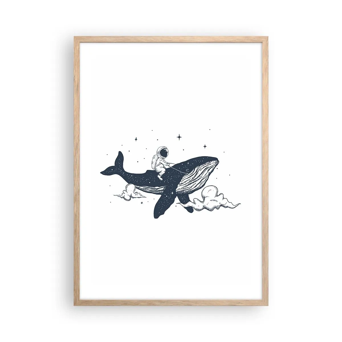 Affiche dans un chêne clair - Poster - Aventure spatiale - 50x70 cm