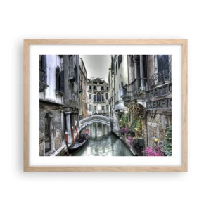 Affiche dans un chêne clair - Poster - Pendant des siècles dans une réflexion silencieuse - 50x40 cm