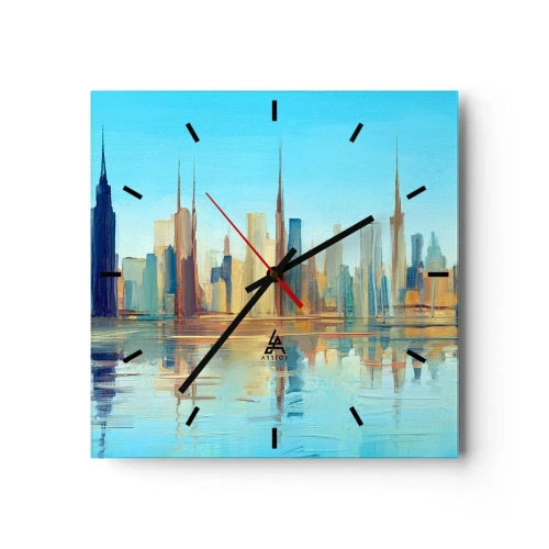 Horloge murale - Pendule murale - Une métropole ensoleillée - 40x40 cm
