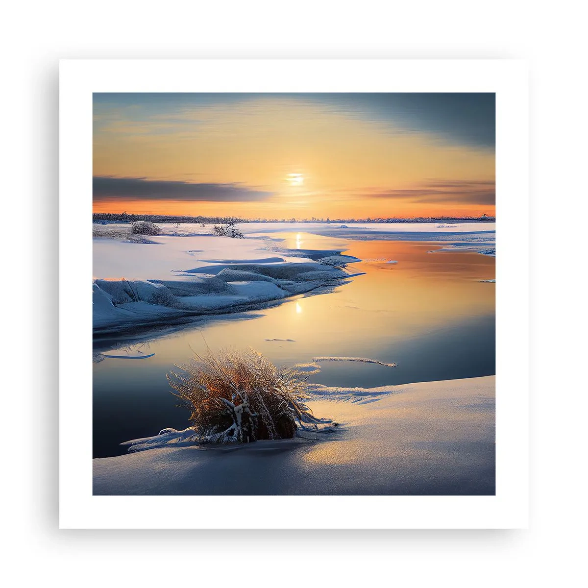 Affiche - Poster - Coucher de soleil d'hiver - 50x50 cm