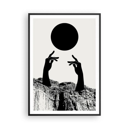 Affiche dans un cadre noir - Poster - Composition surréaliste : le soleil et le reste - 70x100 cm