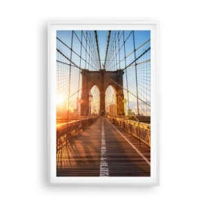 Affiche dans un cadre blanc - Poster - Sur le pont d'or - 61x91 cm