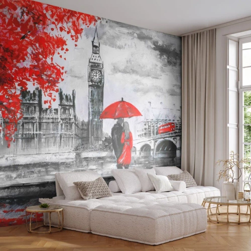Papier Peint Photo Standard Eco - Amoureux de Londres - Ville, Londres, Couple amoureux - 400x280 cm