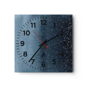 Horloge murale - Pendule murale - Composition - phases bleues - 40x40 cm