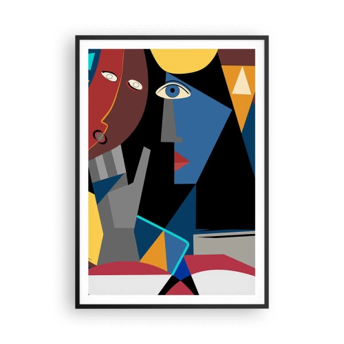Affiche dans un cadre noir - Poster - Une conversation entre cubistes - 70x100 cm