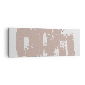 Impression sur toile - Image sur toile - Formes roses douces sur fond clair - 140x50cm - Abstraction en rose tendre - Décoration murale moderne pour le salon et la chambre ARTTOR