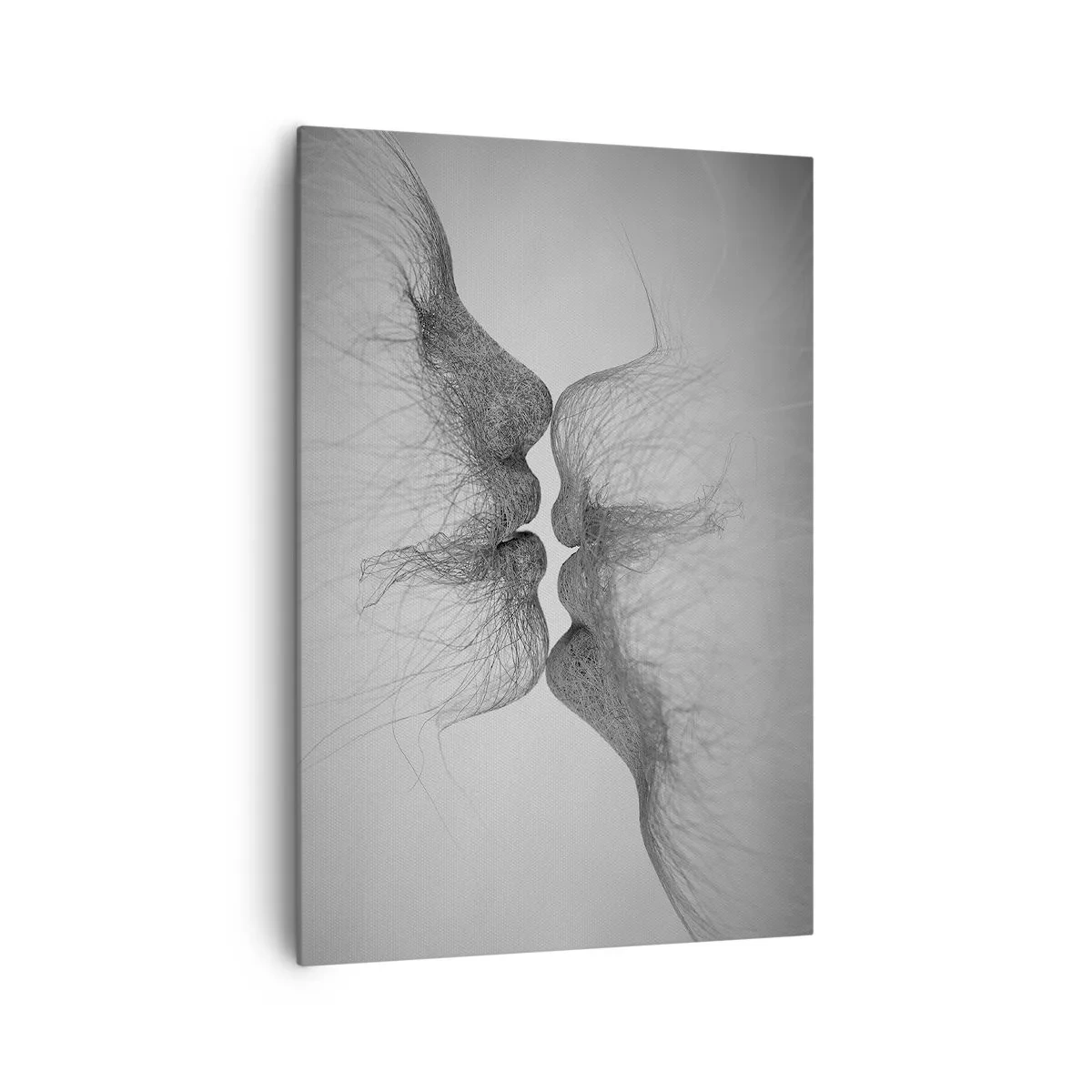 Impression sur toile - Image sur toile - Un baiser abstrait présenté sous une forme éthérée - 70x100cm - La bise du vent - Décoration murale moderne pour le salon et la chambre ARTTOR