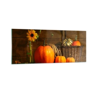 Impression sur verre - Image sur verre - Une composition rustique - cadeaux d'automne - 100x40 cm