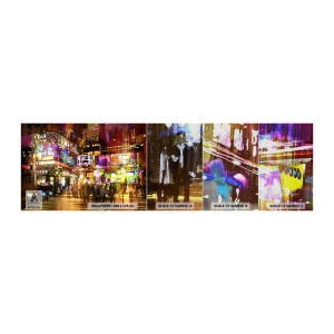 Échantillon de Papier Peint Premium Sand - Dans une mer de lumière - Ville, Architecture, Vie nocturne - 100x30 cm