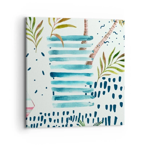 Impression sur toile - Image sur toile - Des vacances sous les palmiers - 70x70 cm