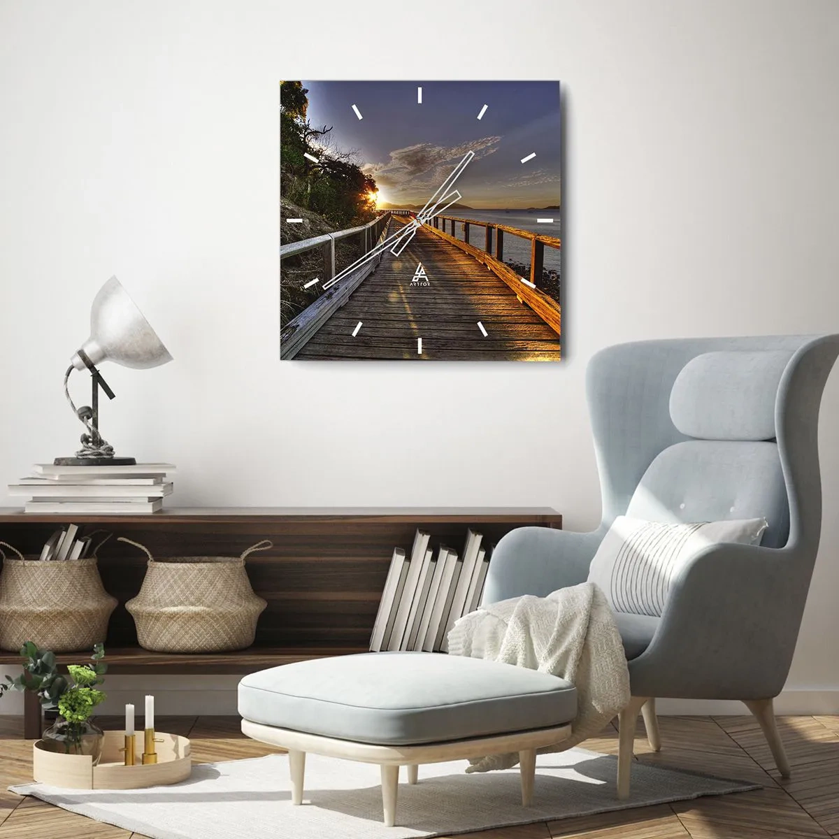 Horloge murale - Pendule murale - Aller, aller tout le temps en direction du soleil - 40x40 cm