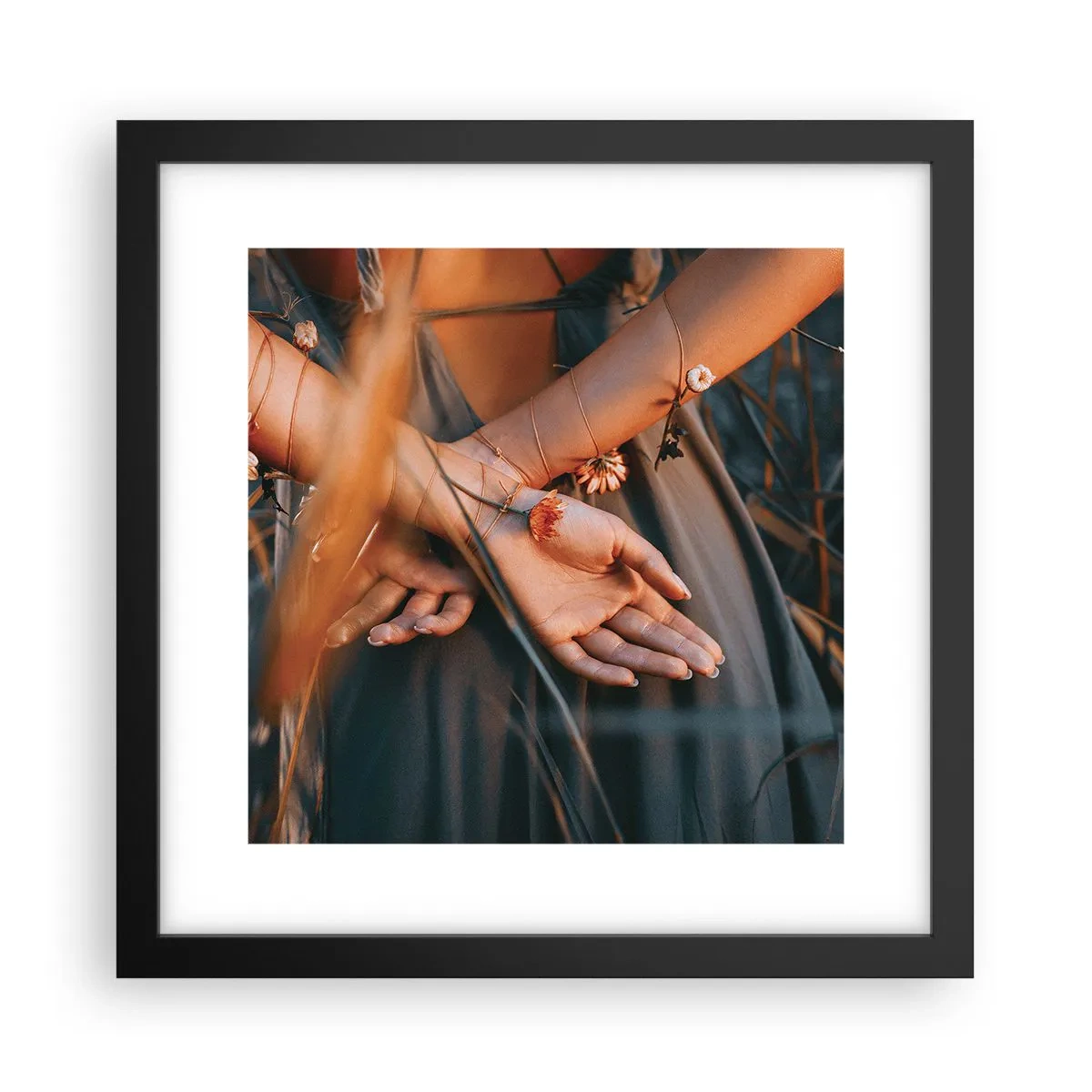 Affiche dans un cadre noir - Poster - Liée à la nature - 30x30 cm
