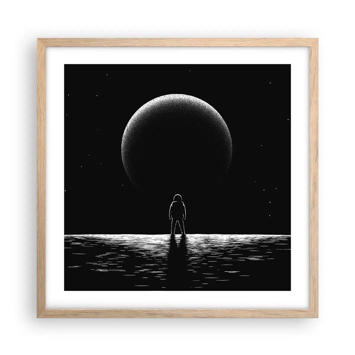 Affiche dans un chêne clair - Poster - Face à face - 50x50 cm