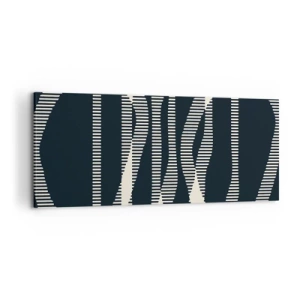 Impression sur toile - Image sur toile - Lignes géométriques dans des tons clairs sur un fond sombre - 120x50cm - Une tentative de briser l'obscurité - Décoration murale moderne pour le salon et la chambre ARTTOR