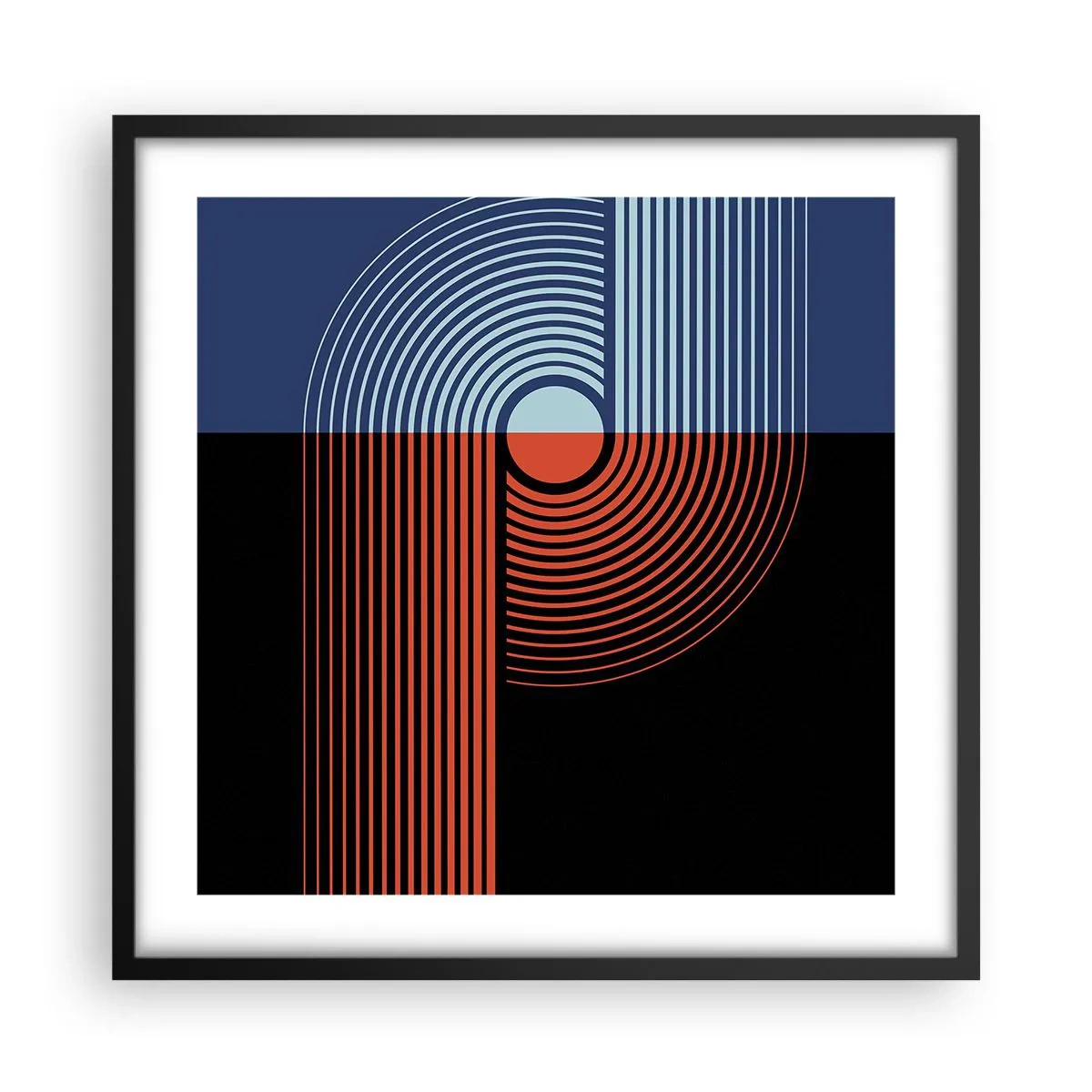 Affiche dans un cadre noir - Poster - Dans une étreinte géométrique - 50x50 cm