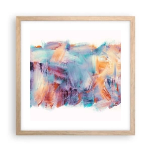 Affiche dans un chêne clair - Poster - Un désordre coloré - 40x40 cm