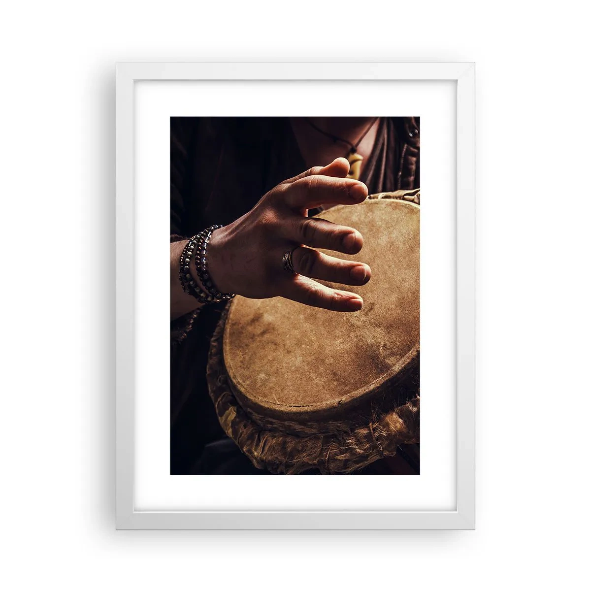 Affiche dans un cadre blanc - Poster - Au rythme du coeur - 30x40 cm