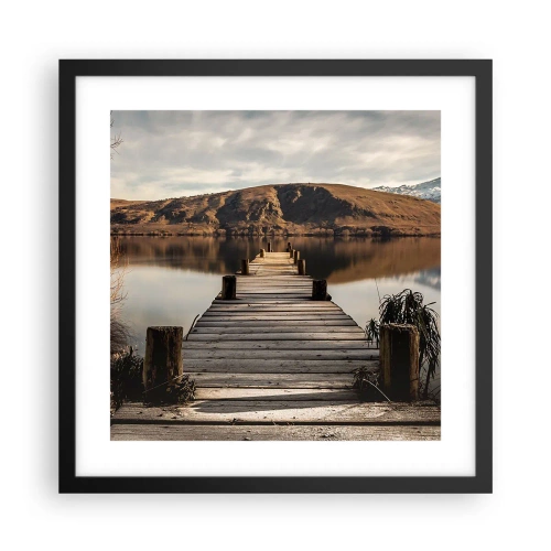 Affiche dans un cadre noir - Poster - Paysage silencieux - 40x40 cm