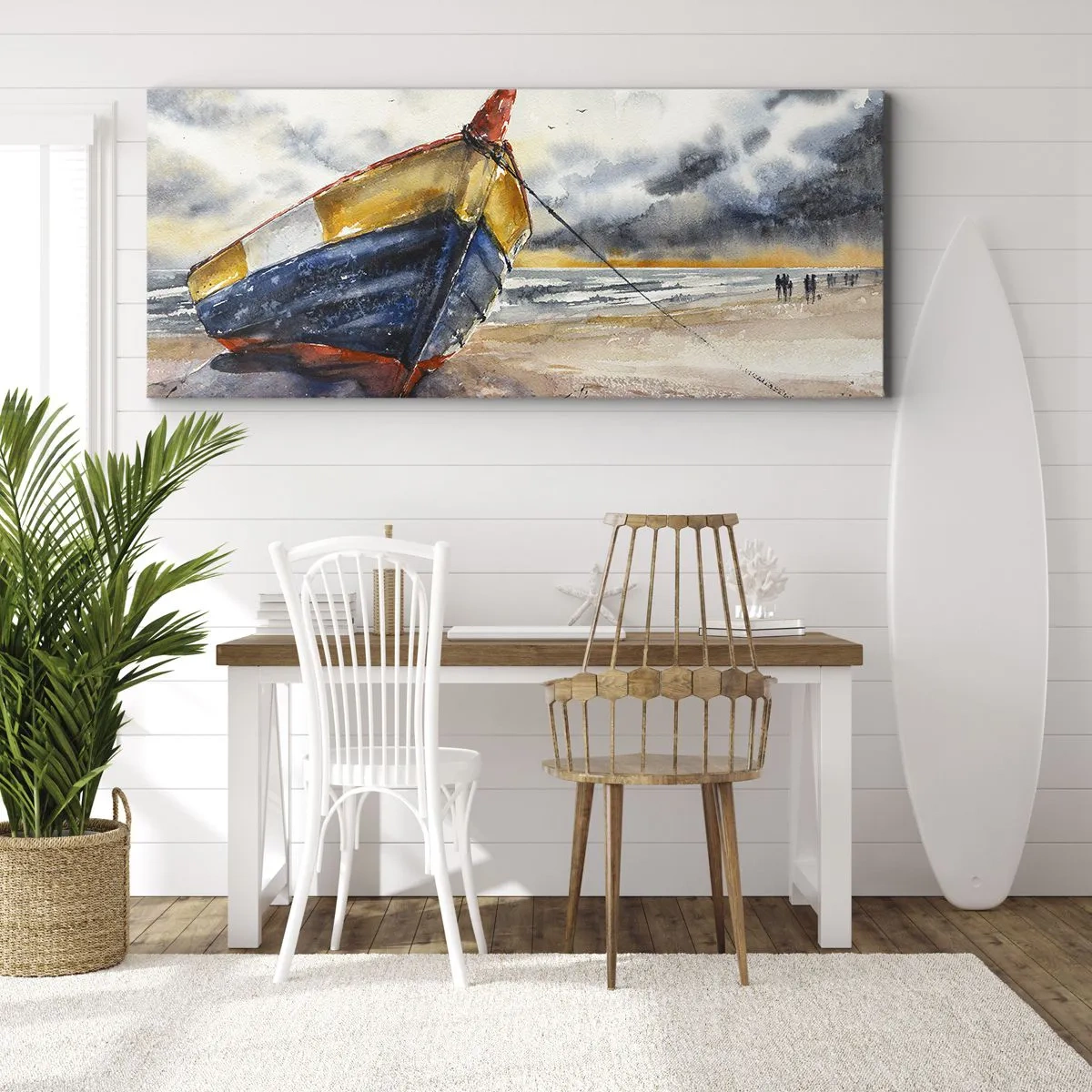 Impression sur toile - Image sur toile - Repos sur le rivage - 90x30 cm