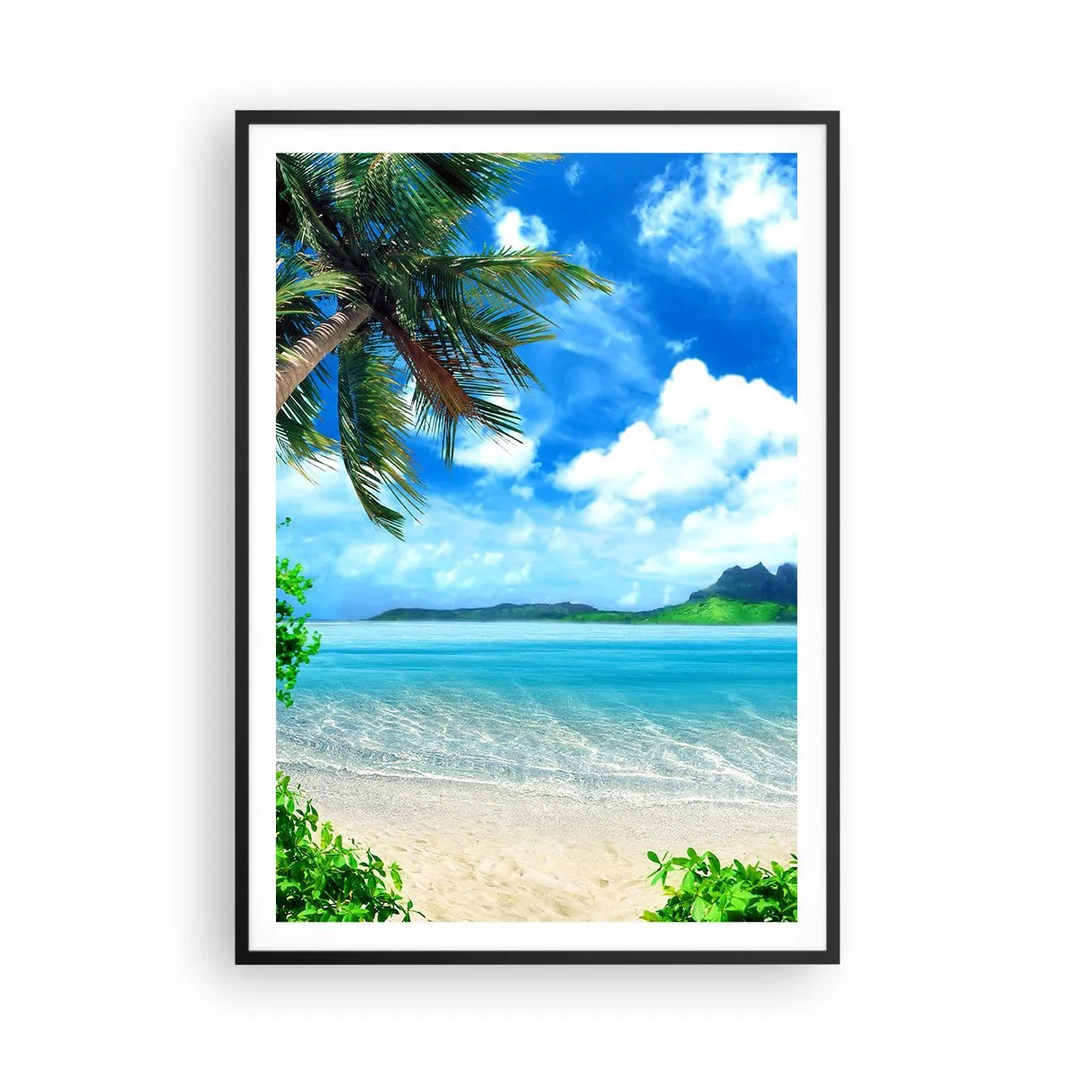 Affiche dans un cadre noir - Poster - L'azur des tropiques - 70x100 cm