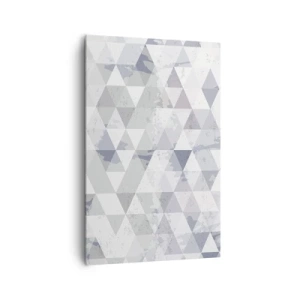 Impression sur toile - Image sur toile - Motif géométrique triangulaire dans des tons pastel - 80x120cm - En rythme de trois - Décoration murale moderne pour le salon et la chambre ARTTOR