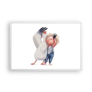 Affiche dans un cadre blanc - Poster - Plan de grand voyage - 91x61 cm