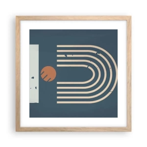 Affiche dans un chêne clair - Poster - Géométrie sur la grenade - 40x40 cm