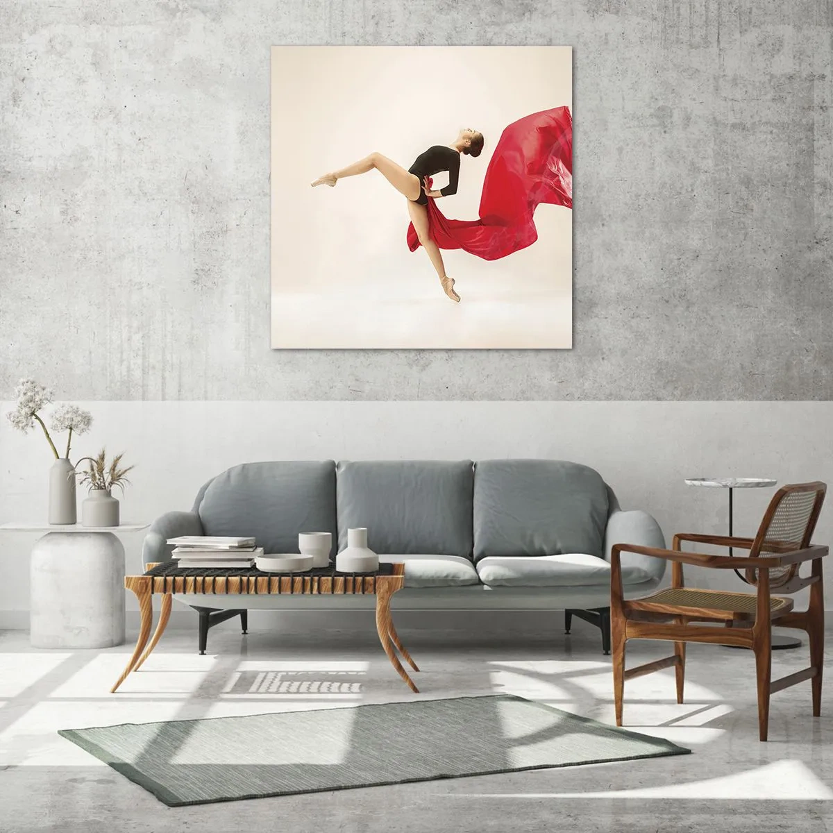 Impression sur verre - Image sur verre - Rouge et noir - 60x60 cm