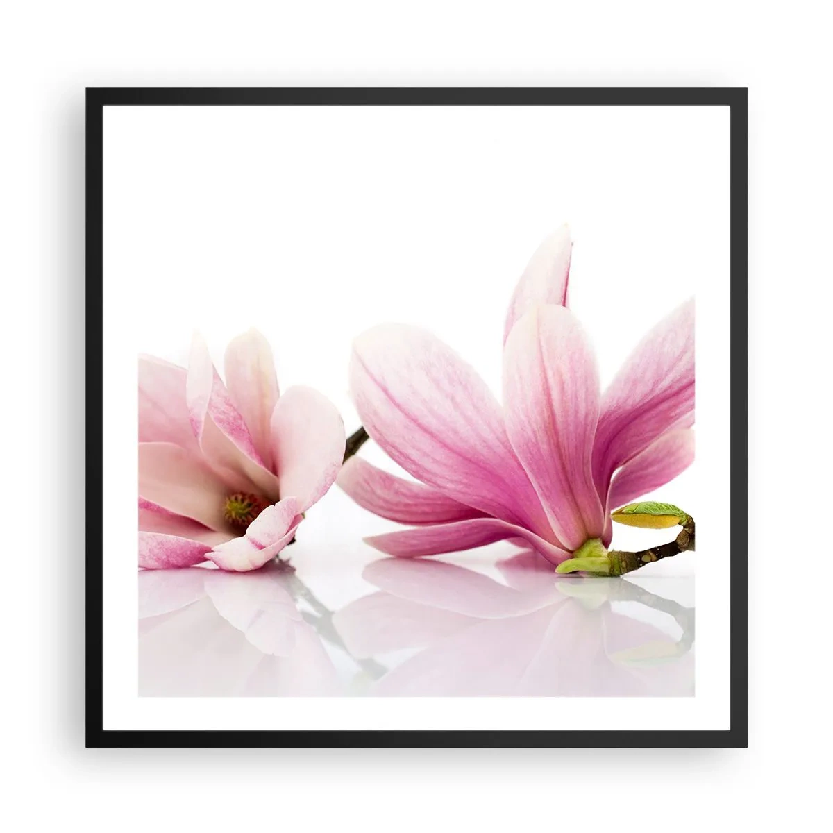 Affiche dans un cadre noir - Poster - Délicat comme une brise de printemps - 60x60 cm