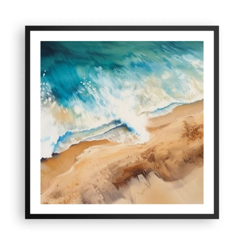 Affiche dans un cadre noir - Poster - La vague qui revient - 60x60 cm