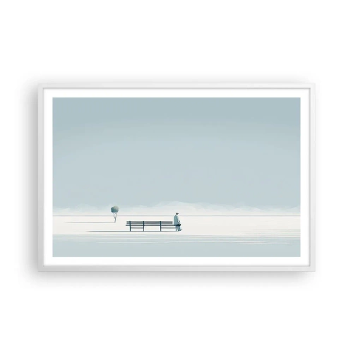 Affiche dans un cadre blanc - Poster - Oui, j'attends. - 91x61 cm