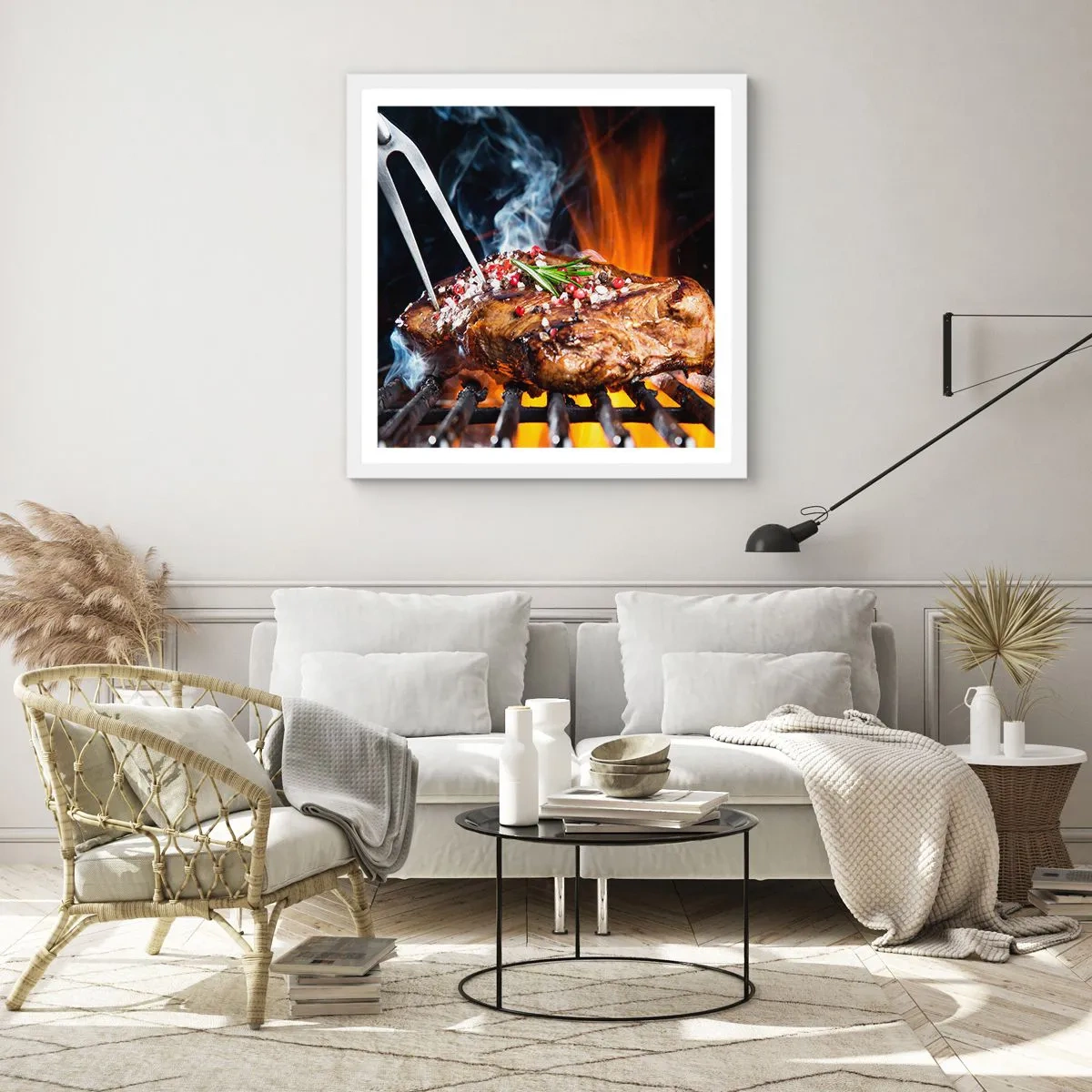 Affiche dans un cadre blanc - Poster - Juteux et parfumé - 60x60 cm