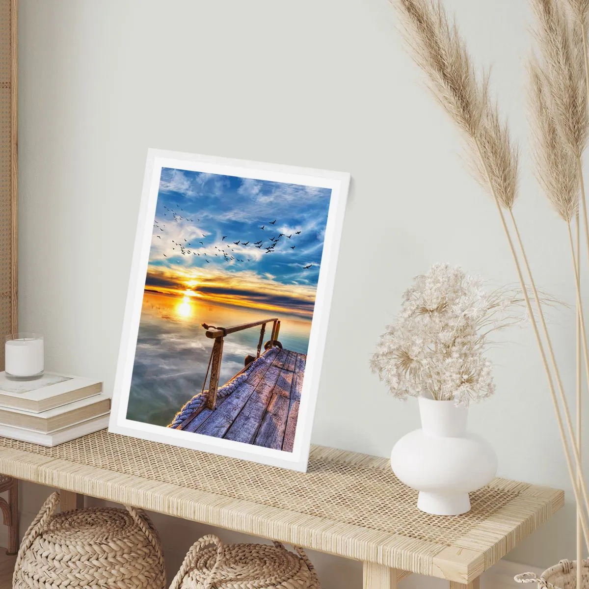 Affiche dans un cadre blanc - Poster - Le vent se repose - 70x100 cm