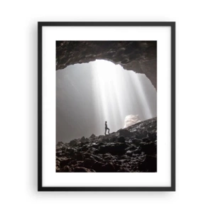 Affiche dans un cadre noir - Poster - Grotte lumineuse - 40x50 cm
